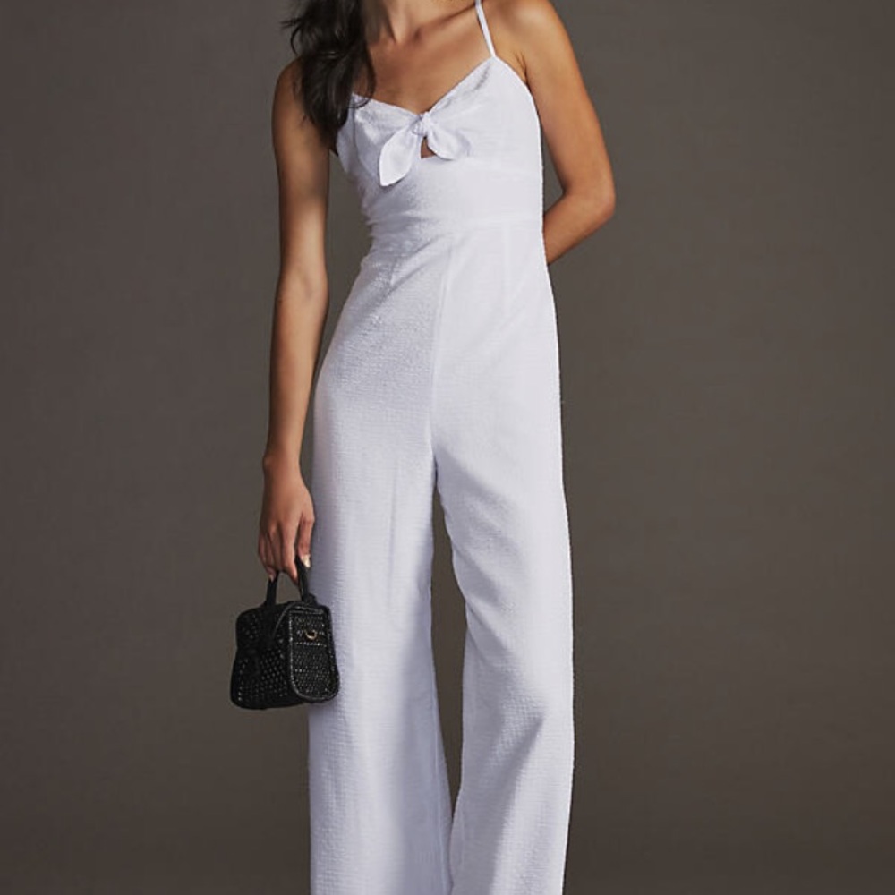 White eyelet jumpsuit Size 4 from Anthropology